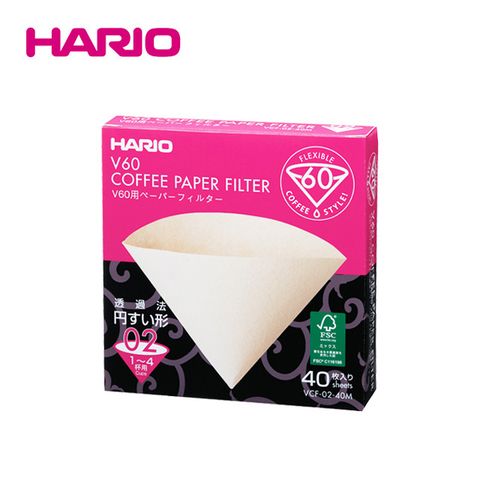 HARIO授權特約經銷商HARIO V60無漂白02濾紙40張 VCF-02-40M