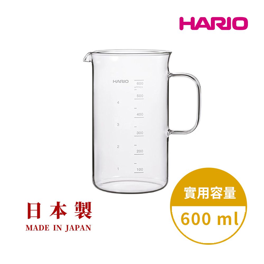 HARIO 【 經典燒杯系列】經典燒杯咖啡壺600ml [BV-600] /耐熱玻璃/量杯/科 學系列/咖啡壺/分享杯