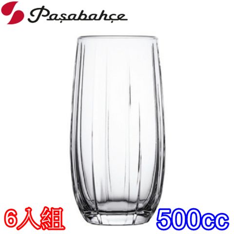 Pasabahce 土耳其玻璃圓桶式條紋果汁杯500cc-6入組