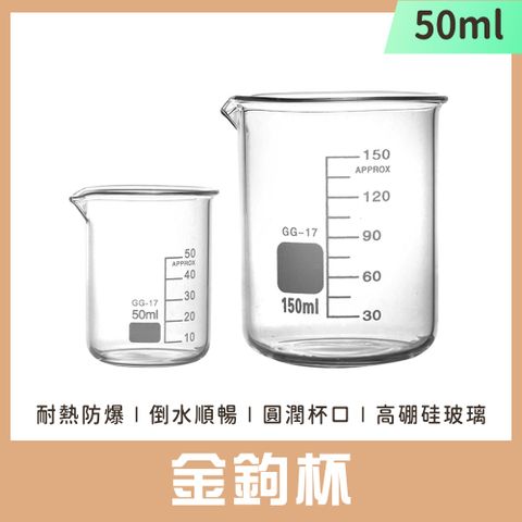 2入 玻璃燒杯50ml(寬口) 851-GCL50