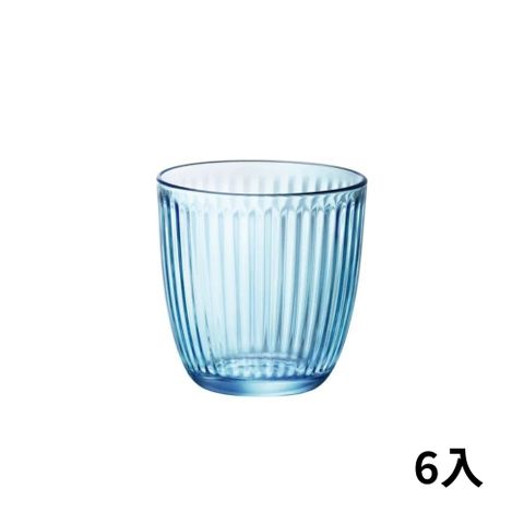 【WUZ屋子】義大利Bormioli Rocco 線條藍色水杯-290ml-6入