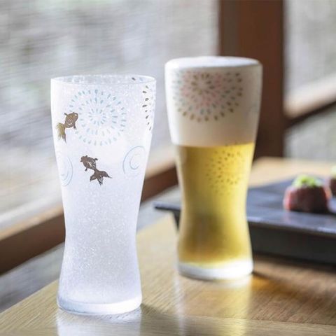 【WUZ屋子】日本ADERIA 花火金魚對杯2入禮盒組310ml/1組
