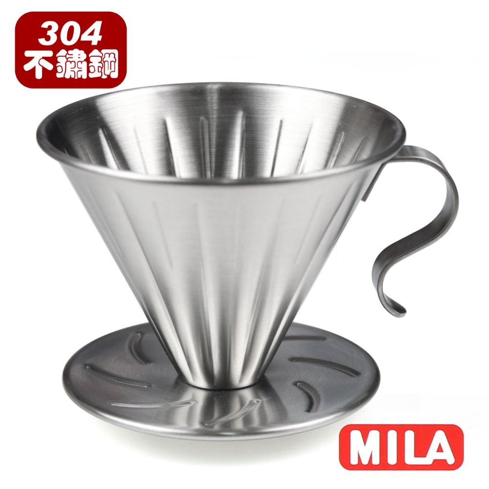 Kalita  馬克杯300ml-深藍 加 MILA不鏽鋼咖啡濾杯組合