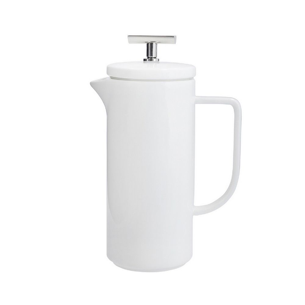 La Cafetiere 陶製法式濾壓壺(米白480ml) | 泡茶器 冷泡壺 沖茶器 法壓壺 咖啡壺 奶泡杯