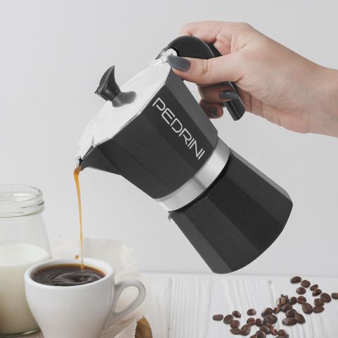 《PEDRINI》Aroma義式摩卡壺(黑6杯) | 濃縮咖啡 摩卡咖啡壺