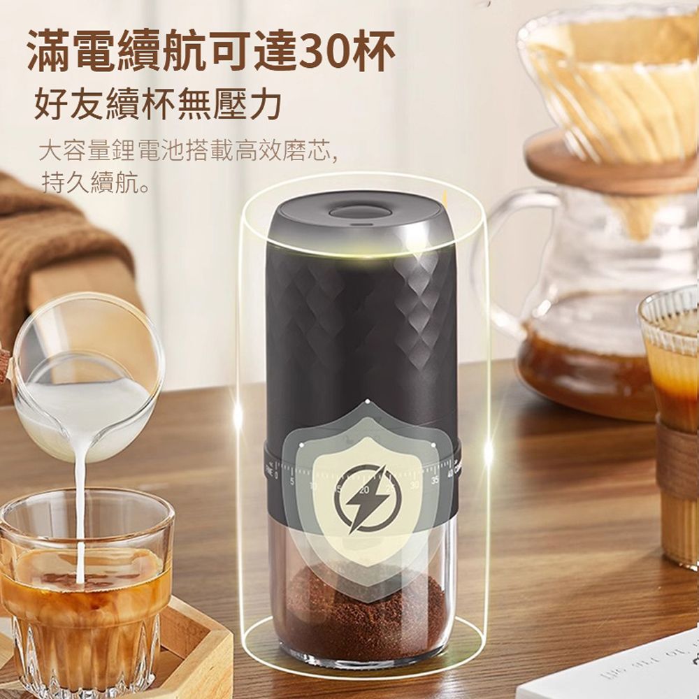 HADER 電動咖啡豆研磨機 意式咖啡自動磨粉機 便攜小型咖啡機