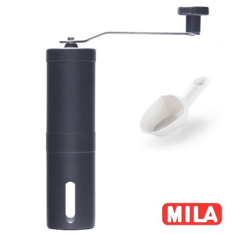 《一次買更划算》MILA 不鏽鋼手搖磨豆機(陶瓷磨芯)+CAFEDE KONA 咖啡豆匙(白)