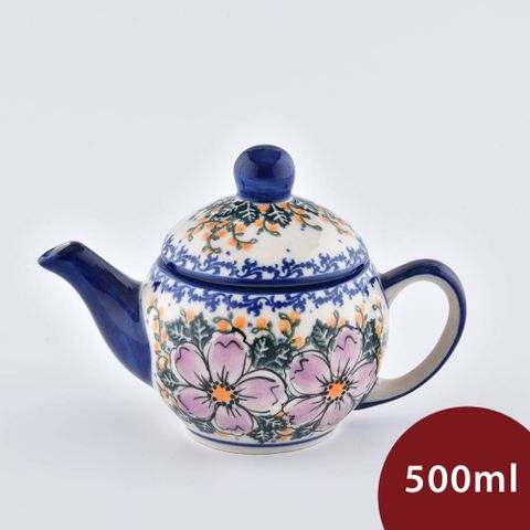 波蘭陶 粉紫私語系列 陶瓷茶壺含濾網 500ml 波蘭手工製