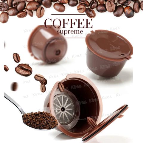 大顆咖啡膠囊殼 相容DOLCE GUSTO膠囊咖啡機 填充 可重複使用 超值3入+贈量匙 清潔刷Kiret