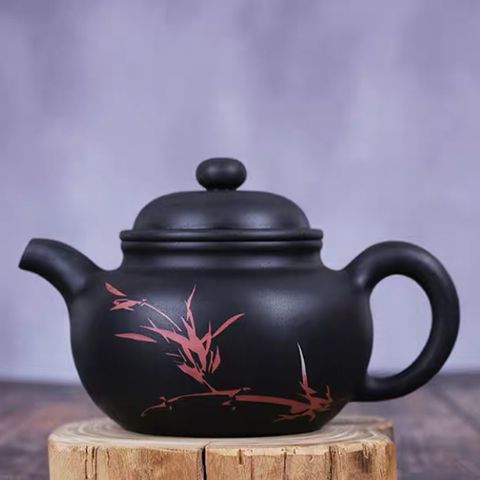 FEW fu 雲南建水紫陶壺 - 節節高升 (全手工製作何錦書畫) - 270ml