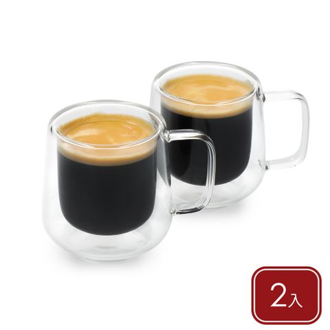 La Cafetiere Siena雙層玻璃濃縮咖啡馬克杯2入(100ml) / 雙層隔熱杯 雙層咖啡杯