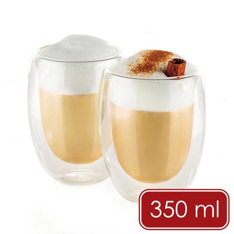 《Luigi Ferrero》Coffeina雙層玻璃杯2入(350ml)