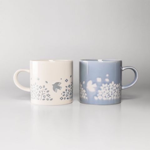 SZMQ STUDIO 上作美器 日本製冰島和藍海飛鳥馬克杯雙人組(水杯/茶杯/咖啡杯300ml)