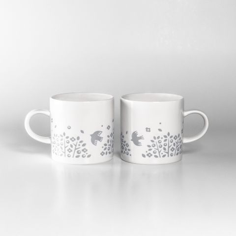 SZMQ STUDIO 上作美器 日本製冰島飛鳥馬克杯雙人組(水杯/茶杯/咖啡杯300ml)