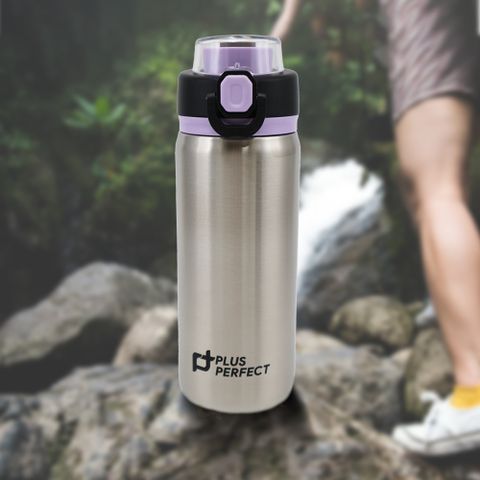 一品川流 PLUS PERFECT 晶鑽316不鏽鋼陶瓷運動彈跳保溫杯-500cc-1支 (附吸管)