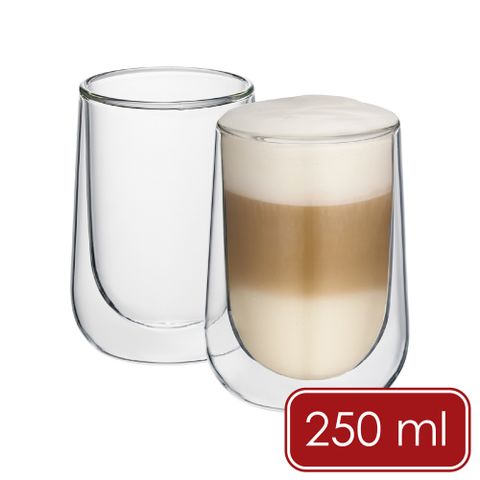 《KELA》Fontana雙層玻璃咖啡杯2入(250ml)