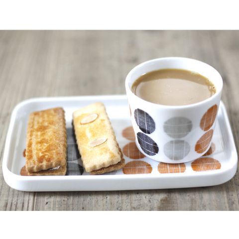 【美濃燒】日本製 六魯 Rokuro Bluts 橘系球午茶咖啡杯碟組 150ml(陶瓷杯盤、下午茶必備)