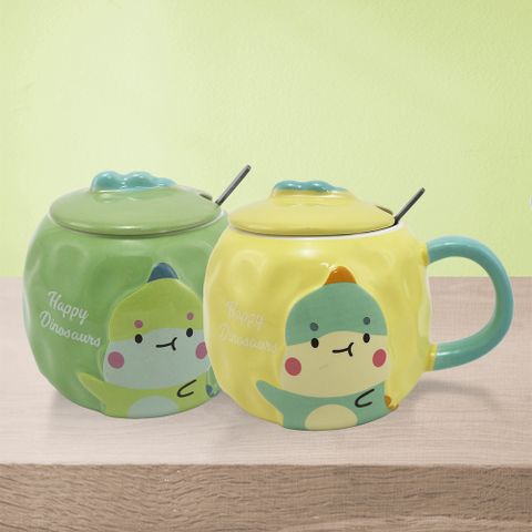 一品川流 Kiyodo 萌龍蓋杯(附不鏽鋼湯匙)-410ml-2組