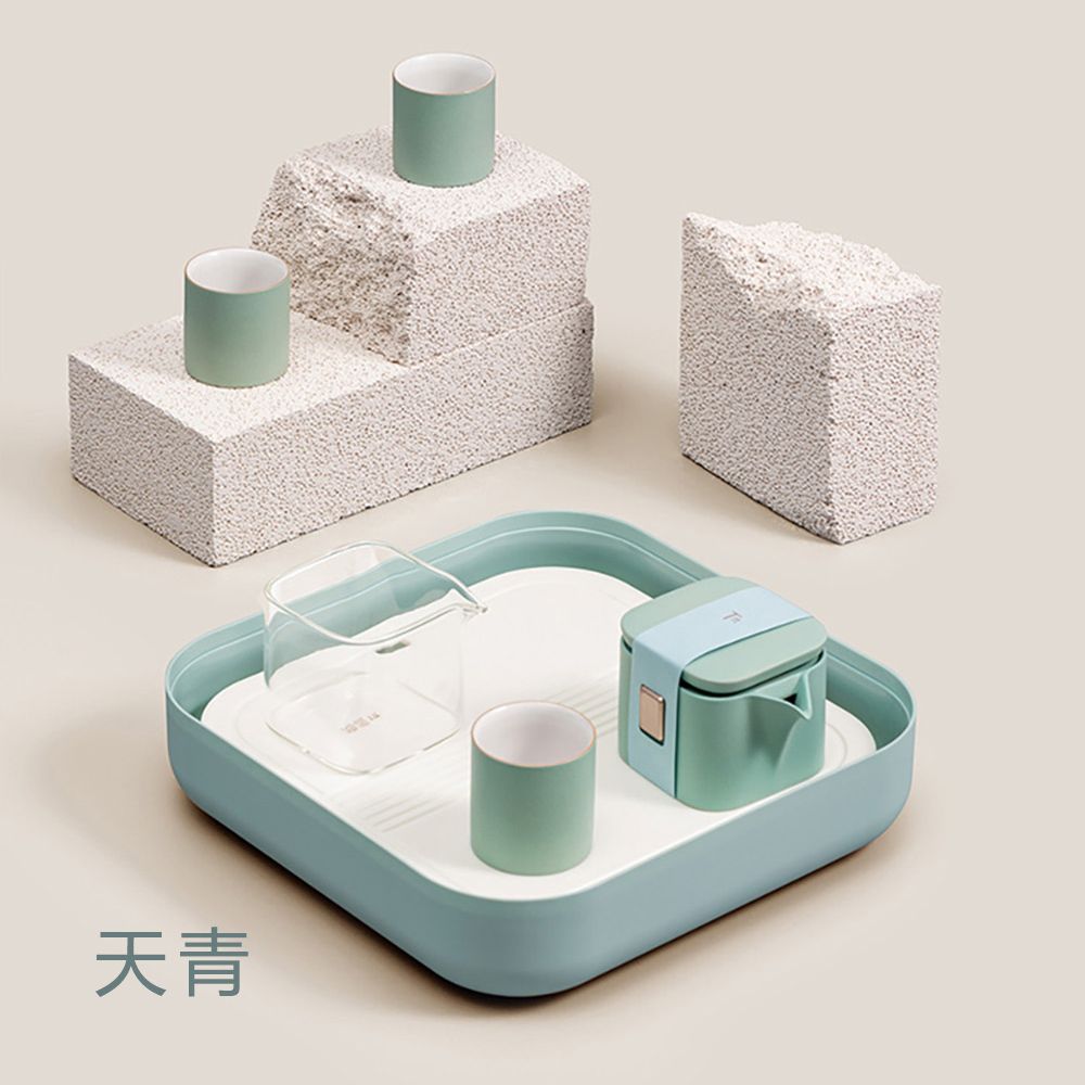  沏派 置適小方壺茶具伴手禮盒套裝戶外旅行陶瓷茶具