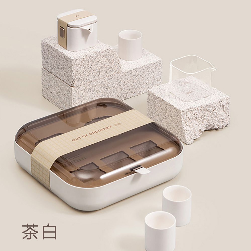  沏派 置適小方壺茶具伴手禮盒套裝戶外旅行陶瓷茶具