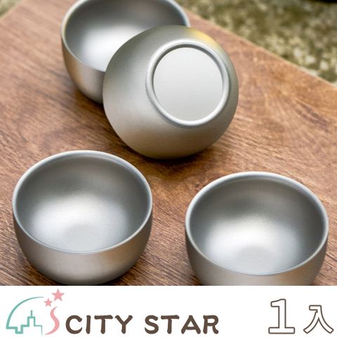 【CITY STAR】噴砂原色純鈦玲瓏杯套組