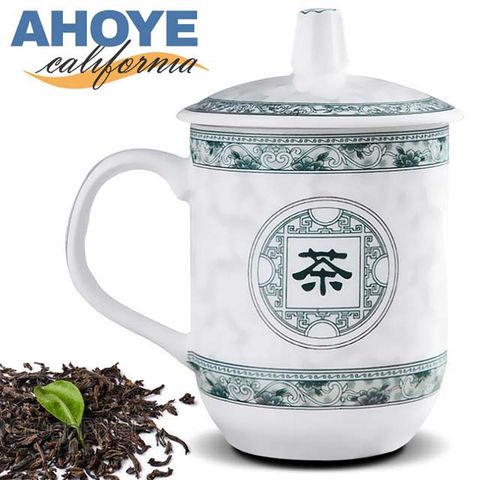 AHOYE 景德鎮帶蓋陶瓷杯 茶杯