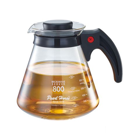 寶馬牌膠柄耐熱玻璃壺/泡茶壺(800ml)