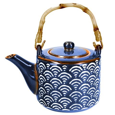 Mikasa Dinnerware 《Mikasa》Satori瓷製茶壺(浪紋500ml) | 泡茶 下午茶 茶具