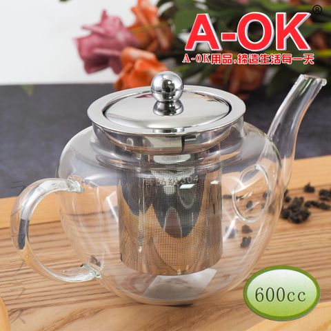 一品川流 A-OK 蘋果型花茶壺-600ml-1入