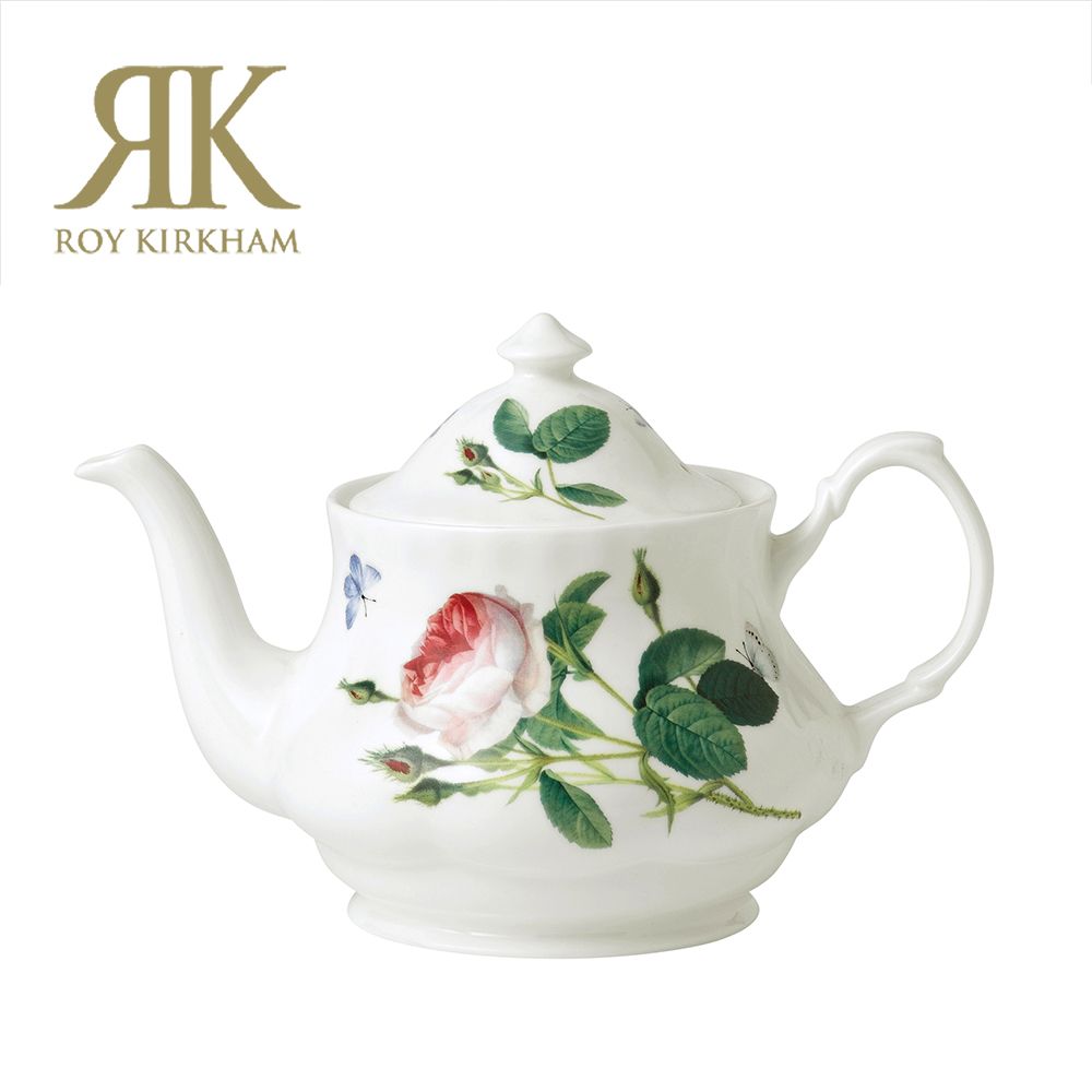  英國Roy Kirkham-玫瑰花園 (Palace Garden) 系列1000ml 骨瓷花茶壺 骨瓷壺 咖啡壺 花茶壺 茶壺 咖啡壺 西式茶壺