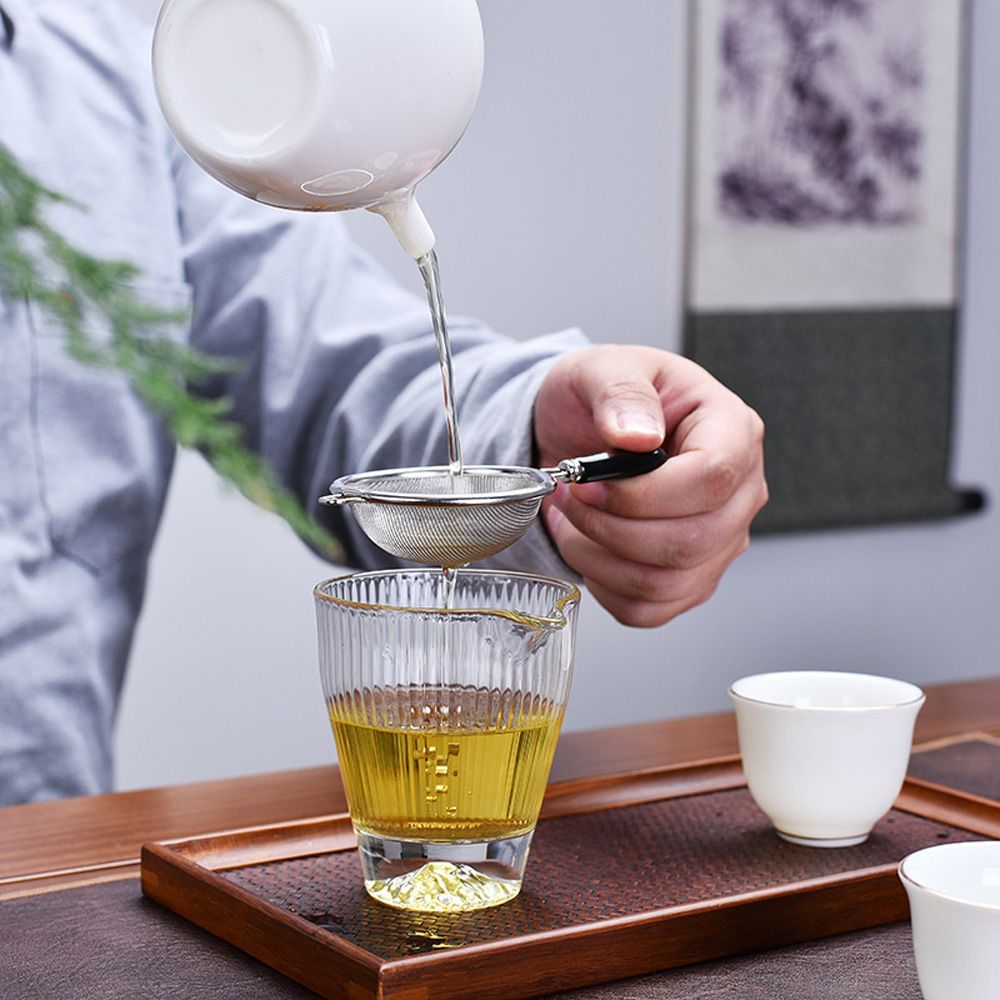 PUSH! 品茗喝茶具日式不銹鋼茶漏器茶濾配底座茶道配件套裝組大號T15