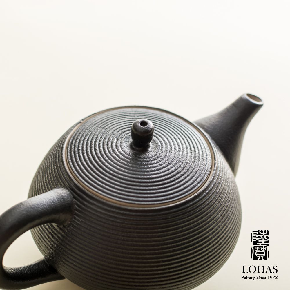 LOHAS 陸寶  旋轉壺自在茶組(四件式) -禪風黑 一壺兩杯一活水球