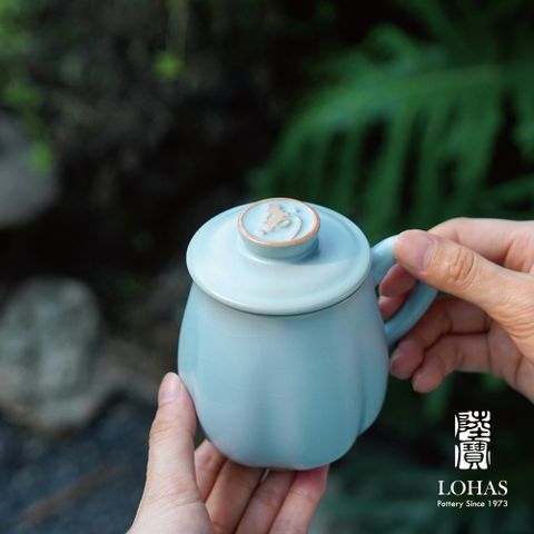 【陸寶LOHAS】汝窯仙石蓋杯-汝窯天青色