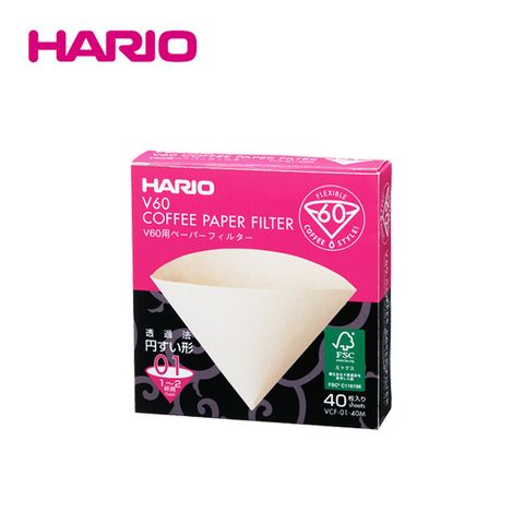 HARIO 無漂白01濾紙40張 VCF-01-40M