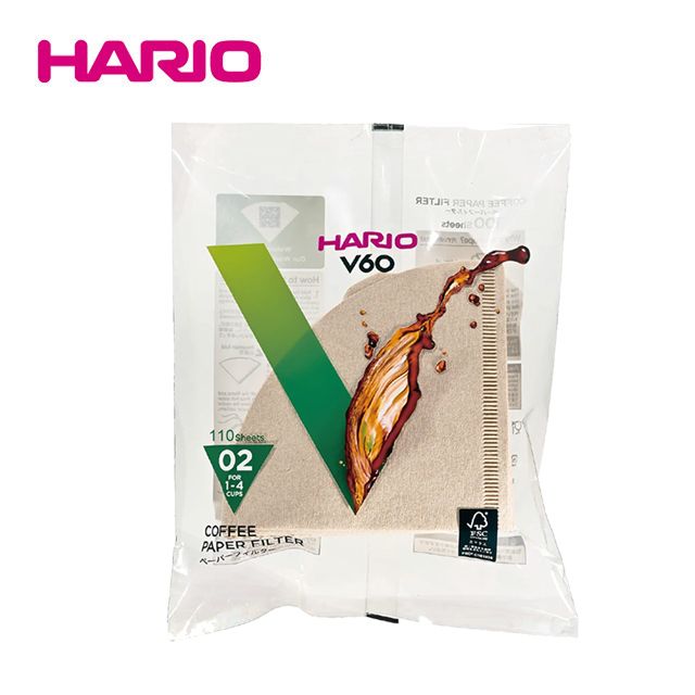 HARIO  V60原色02濾紙110張 VCF-02-110M-TW