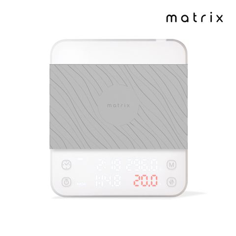 Matrix M1 PRO 小智 義式手沖LED觸控雙顯咖啡電子秤-白色  (粉液比/分段注水/義式自動計時/硅藻土吸水墊)