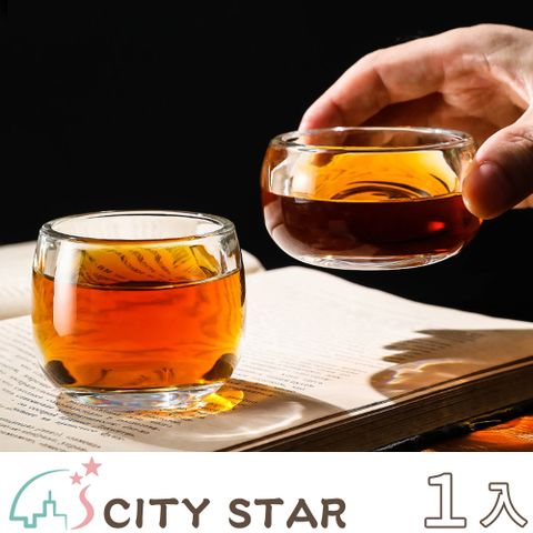 CITY STAR 茶趣加厚隔熱水晶玻璃茶杯6件組