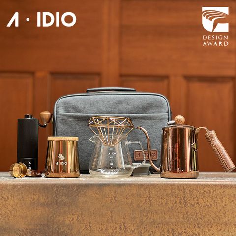 A-IDIO 【AIDIO 阿迪優】鈦金職人手沖咖啡隨行組 香檳金