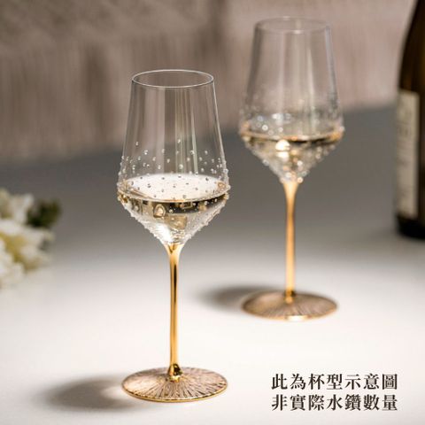 【GRANDI】絕版品｜極光金梗380手工白酒杯380ml-1入(24K金)