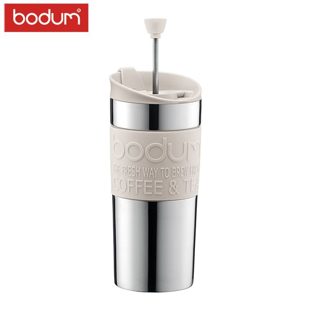 e-bodum bodum 濾壓式不鏽鋼隨行杯350cc-米白