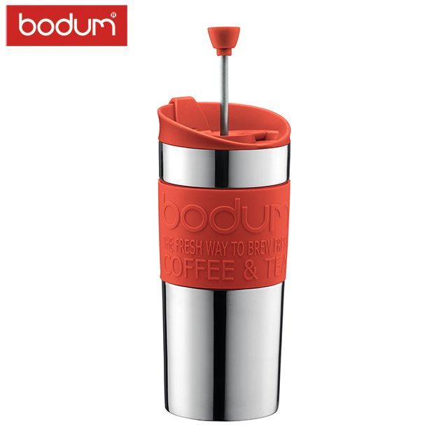 e-bodum bodum 濾壓式不鏽鋼隨行杯350cc-紅