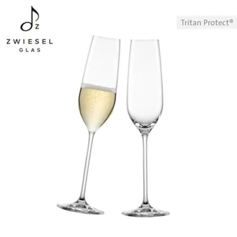 ZWIESEL GLAS 德國水晶杯 FORTISSIMO系列 香檳杯 240ml 2入禮盒組