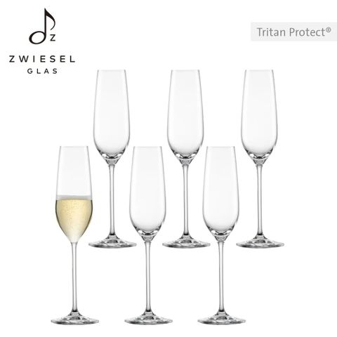 ZWIESEL GLAS 德國水晶杯 FORTISSIMO系列 香檳杯 240ml  6入禮盒組