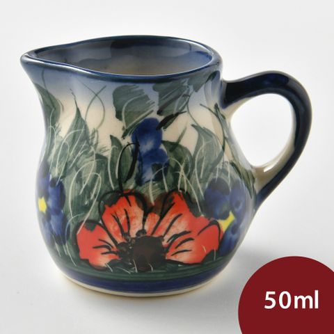 波蘭陶 紫花蔓藤系列 牛奶壺 奶精壺 50ml 波蘭手工製