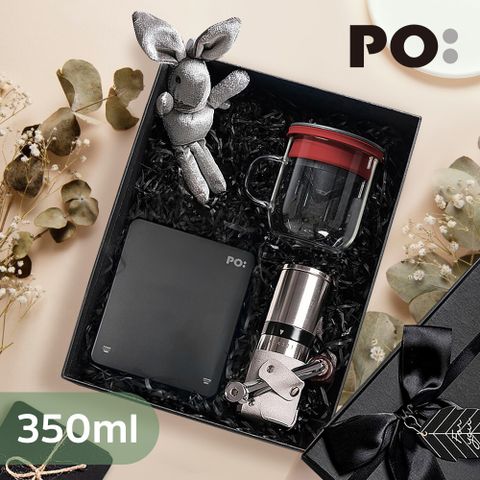 【PO:Selected】丹麥手沖咖啡三件禮盒組(電子秤/玻璃杯350ml-共4色/咖啡磨2.0)