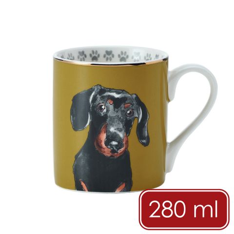 《Mikasa》金邊瓷製馬克杯(臘腸犬280ml)