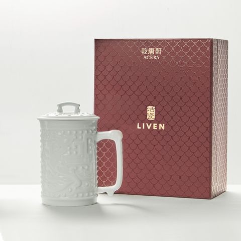 乾唐軒 | 經典龍鳳高杯 / 含蓋 / 雪白瓷 580ml