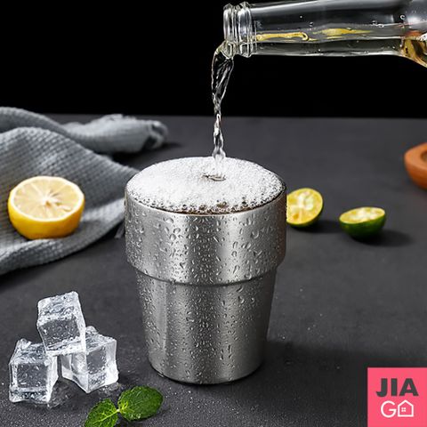 JIAGO 304不銹鋼雙層杯300ml