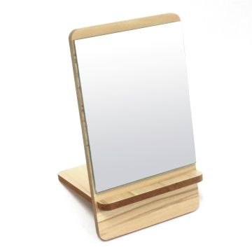 23X13cm木質紋路桌上立鏡/化妝鏡