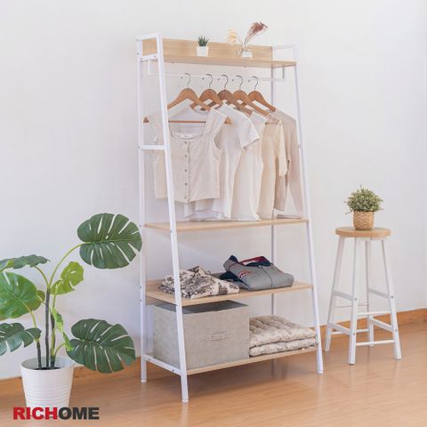 RICHOME 凱德琳北歐風84CM衣櫥架/衣櫃/衣架/收納櫃/置物櫃/玄關櫃 (多功能用途)